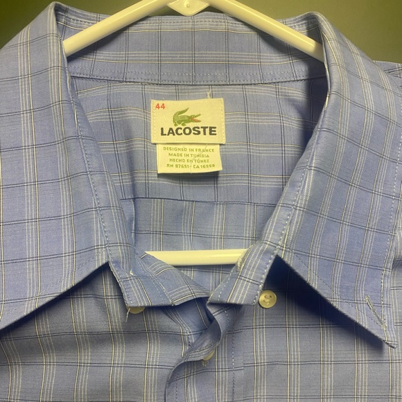Lacoste Blue Plaid button down shirt - Picture 3 of 4